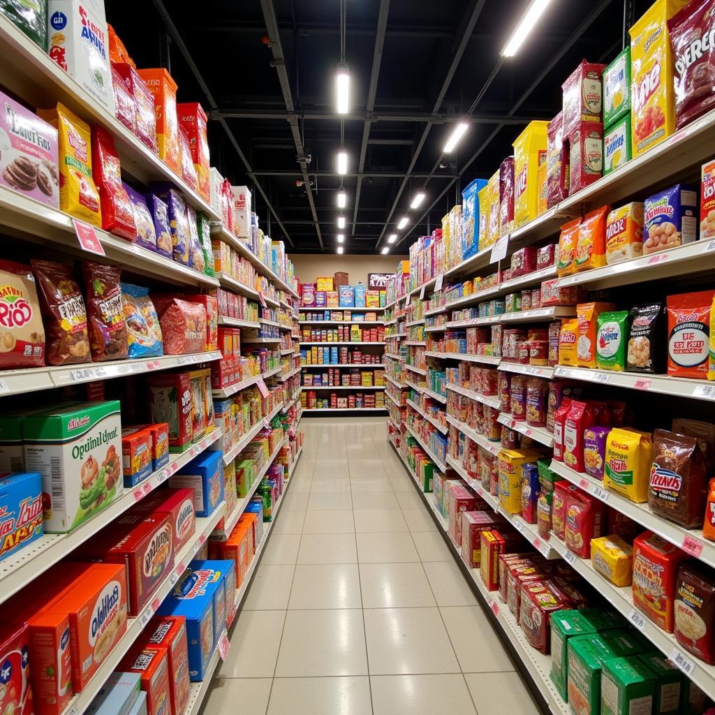 A wide variety of candies in a supermarket candy section