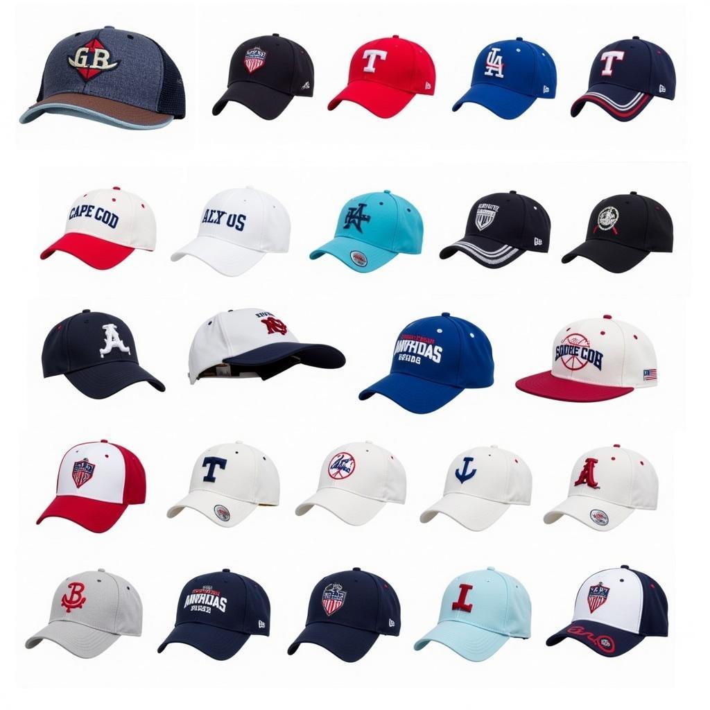 Various Styles of Cape Cod Baseball Caps