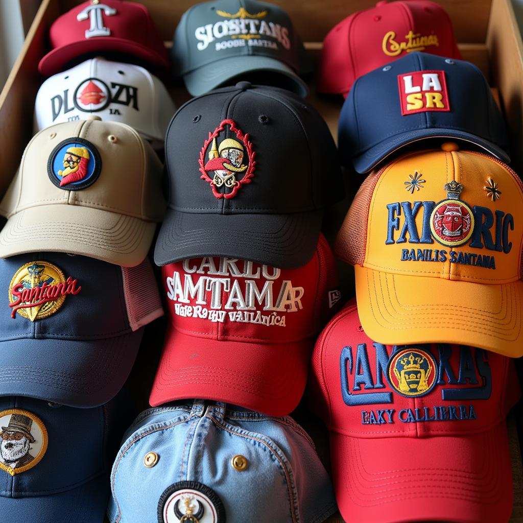 Carlos Santana Caps Collection Displaying Various Styles and Colors