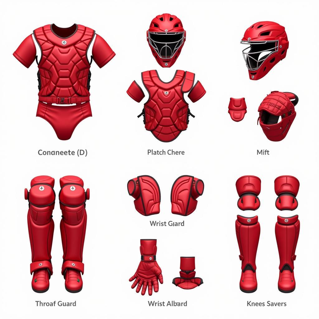 Catcher with Red Gear and Accessories