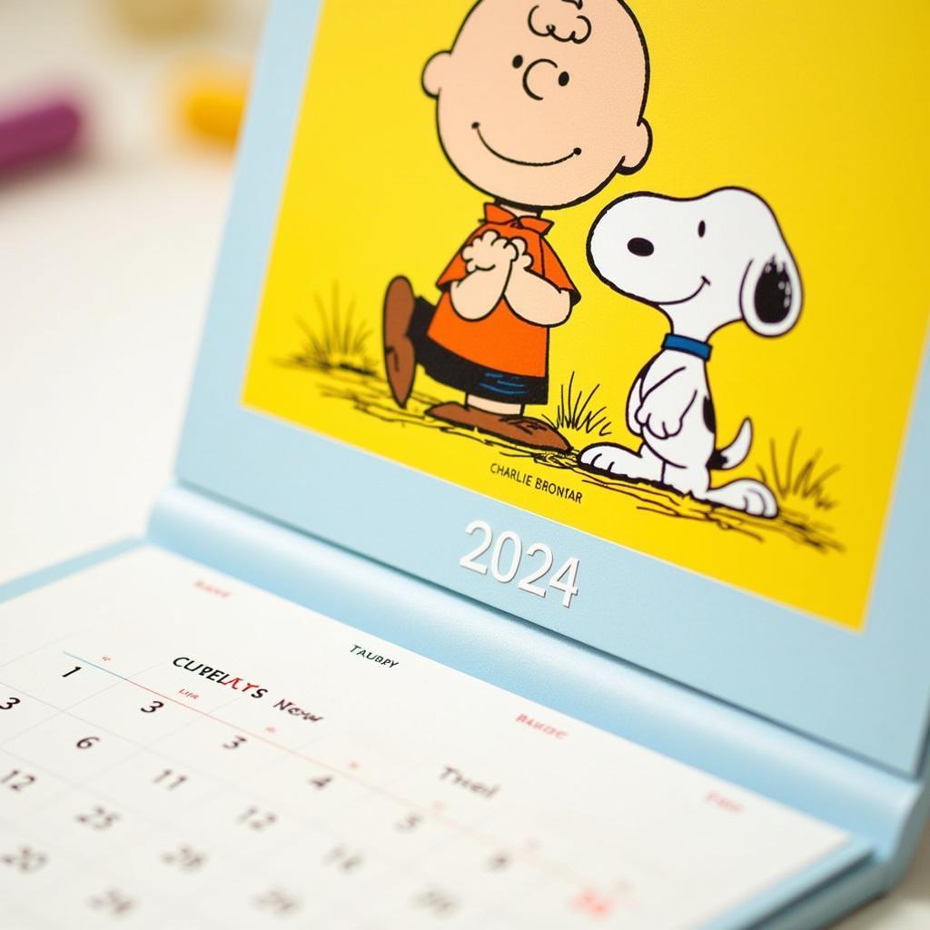 Charlie Brown and Snoopy on the Calendar