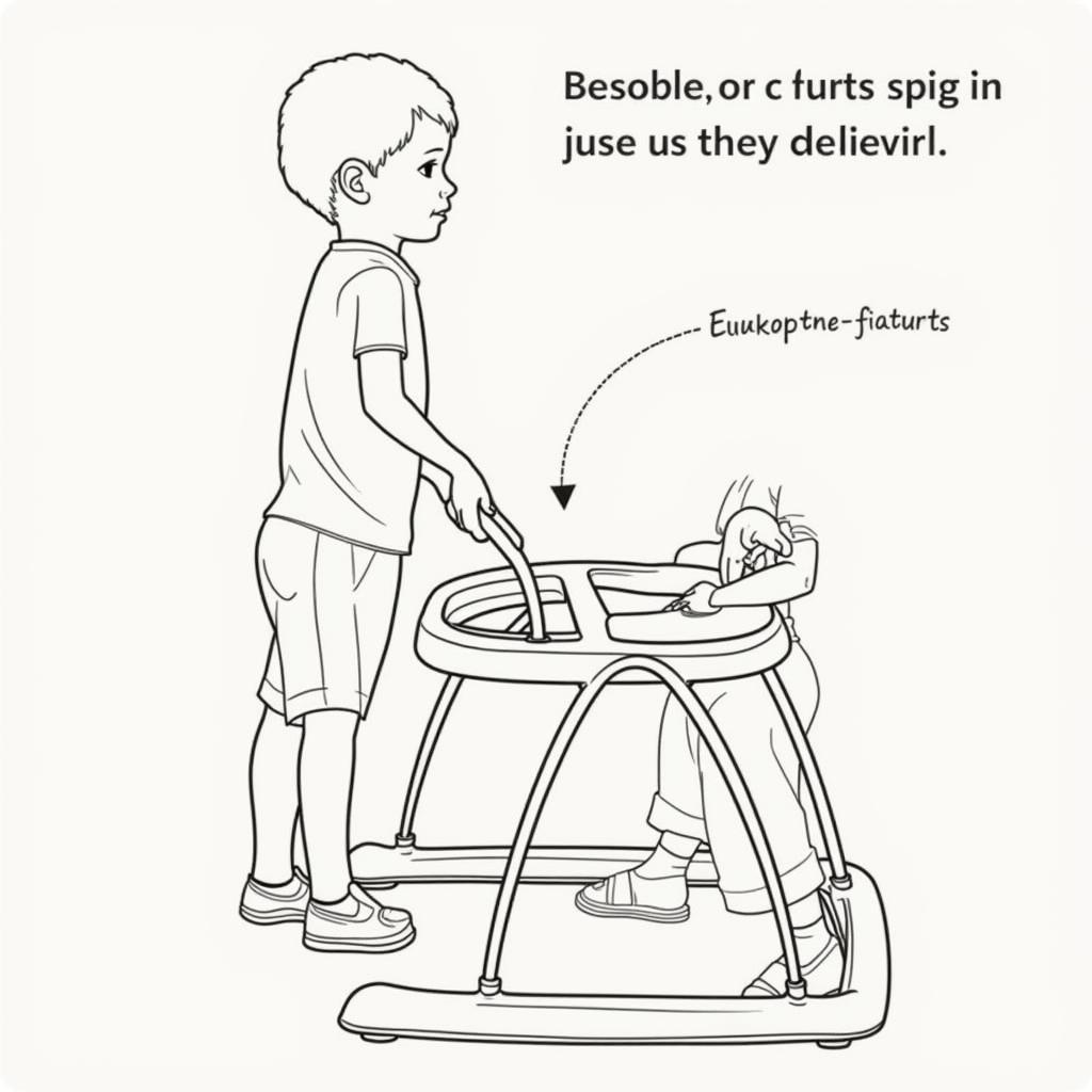 Child using a correctly sized youth walker with proper posture.