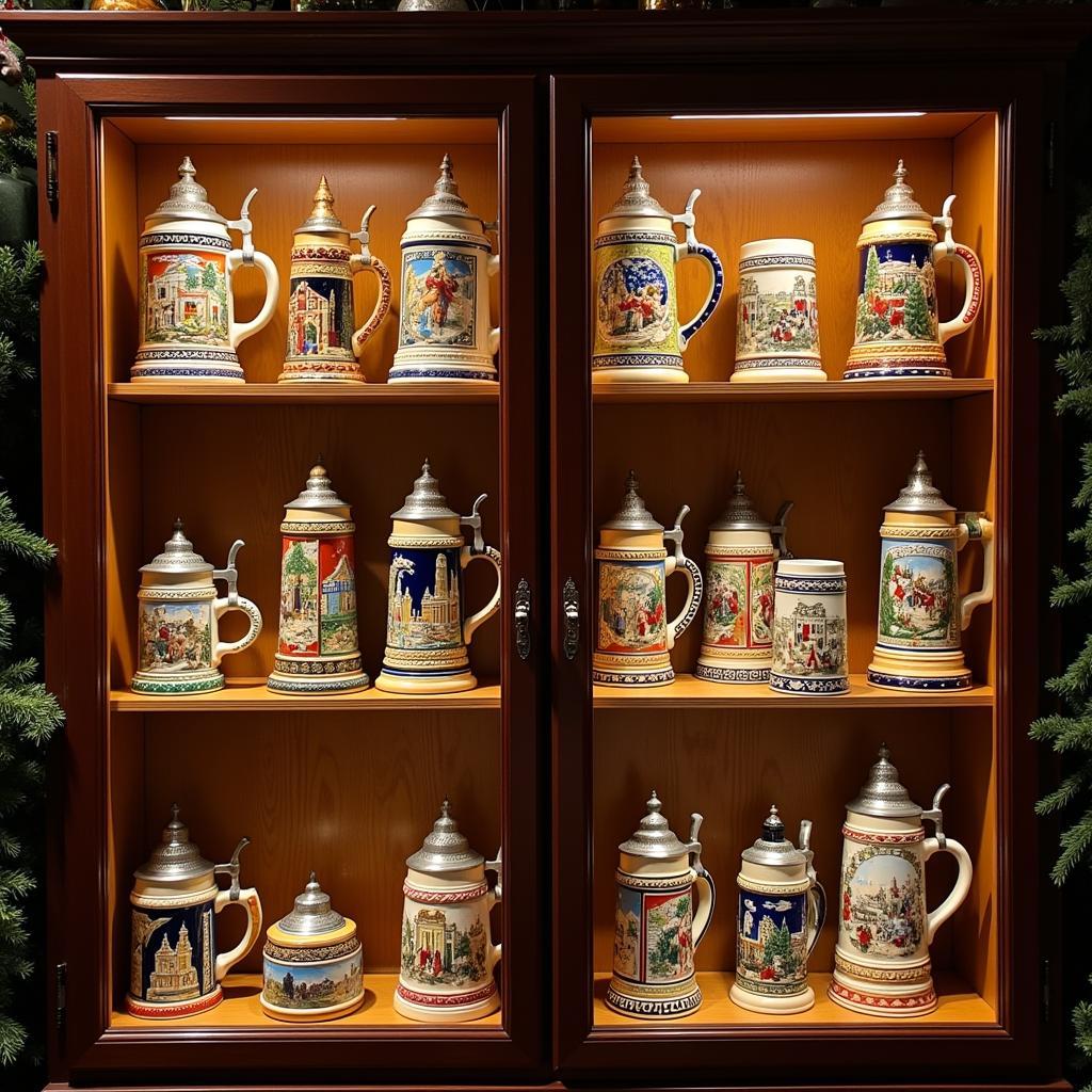 Displaying a Christmas Stein Collection