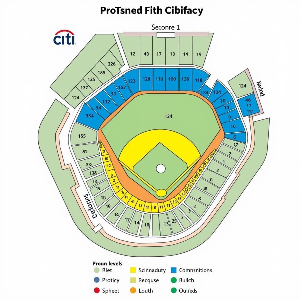 Map of Shaded Sections in Citi Field