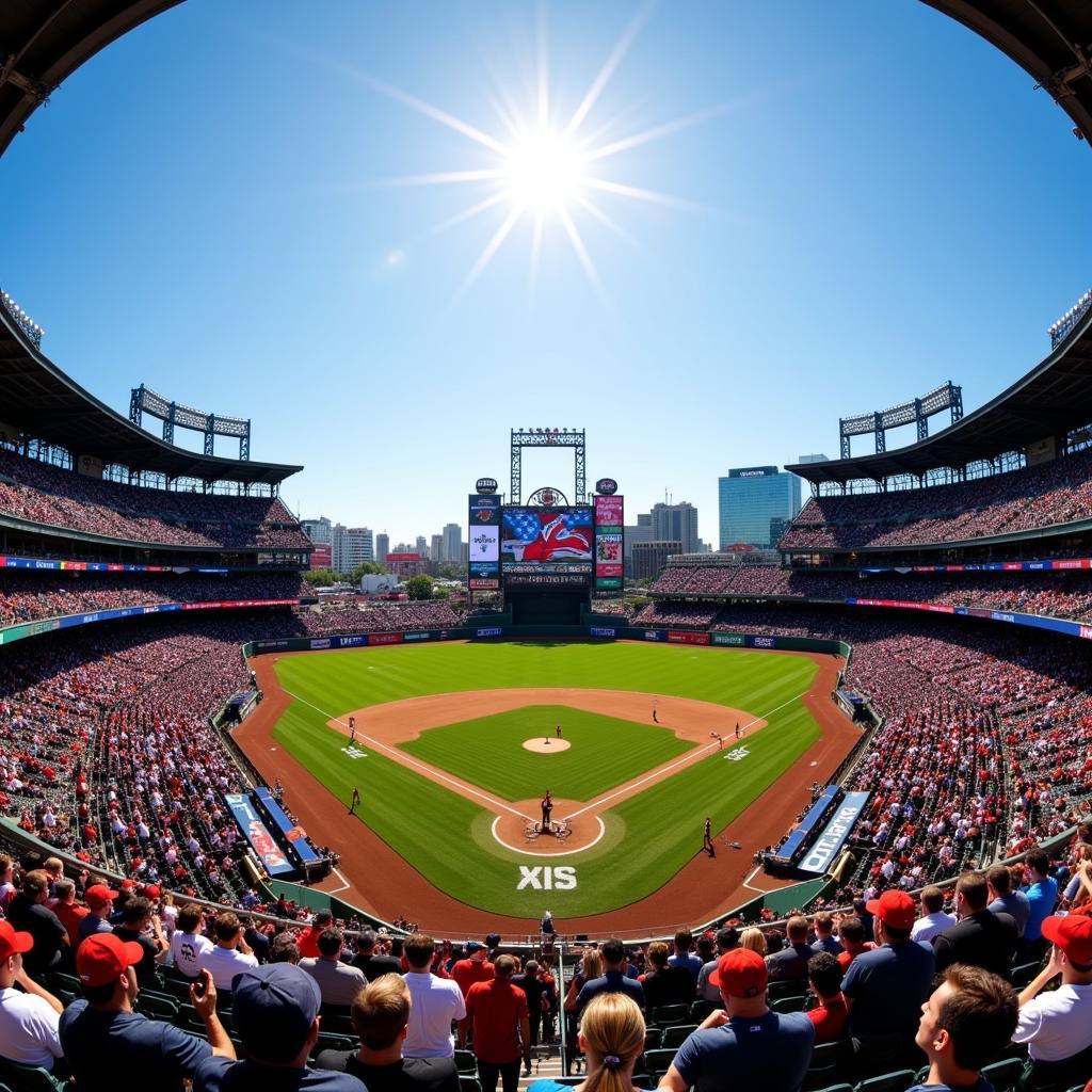 Classic Baseball Stadium Background Image