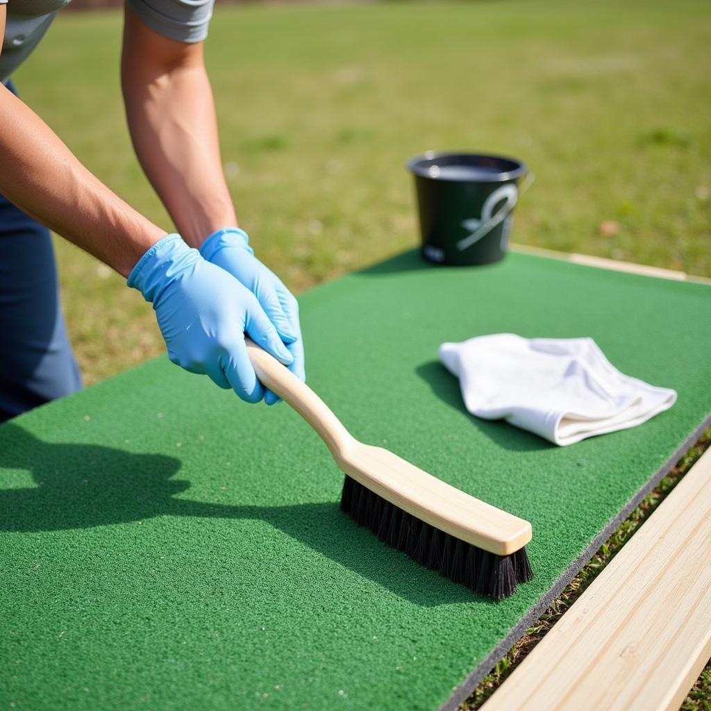 Cleaning a Batting Mat