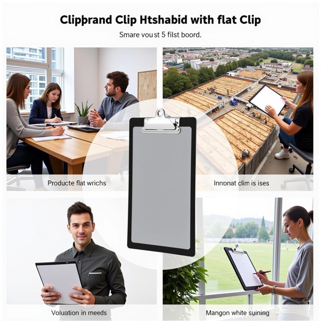 Clipboard with Flat Clip in Different Uses