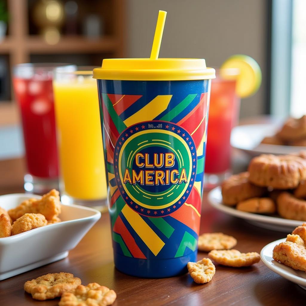 Club America Plastic Tumbler with Straw