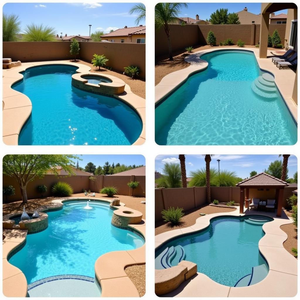 Various cocktail pool shapes and designs in Arizona backyards