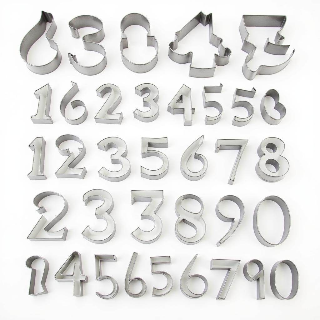 Variety of Cookie Cutter Numbers