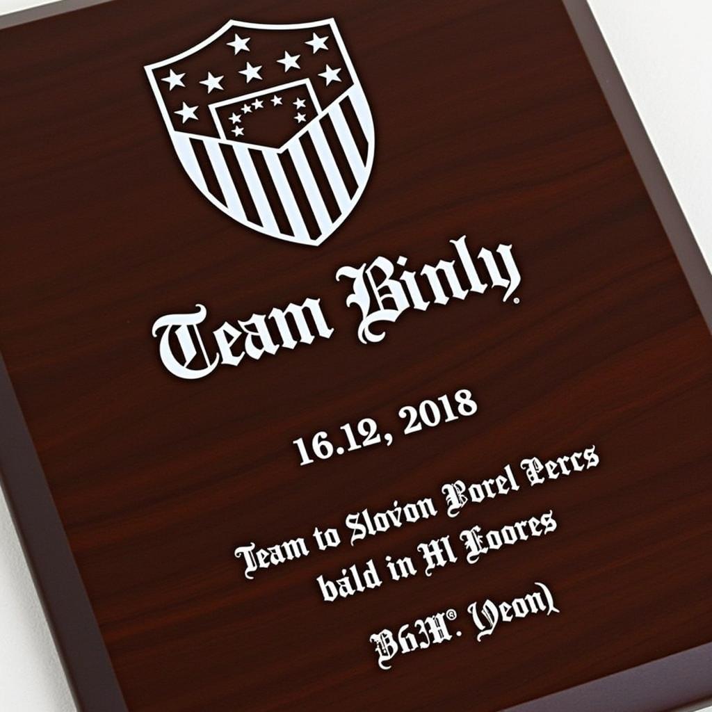 Custom Engraved Team Plaque