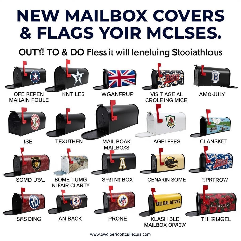 Decorative mailbox covers and flags add personality to a home's exterior.