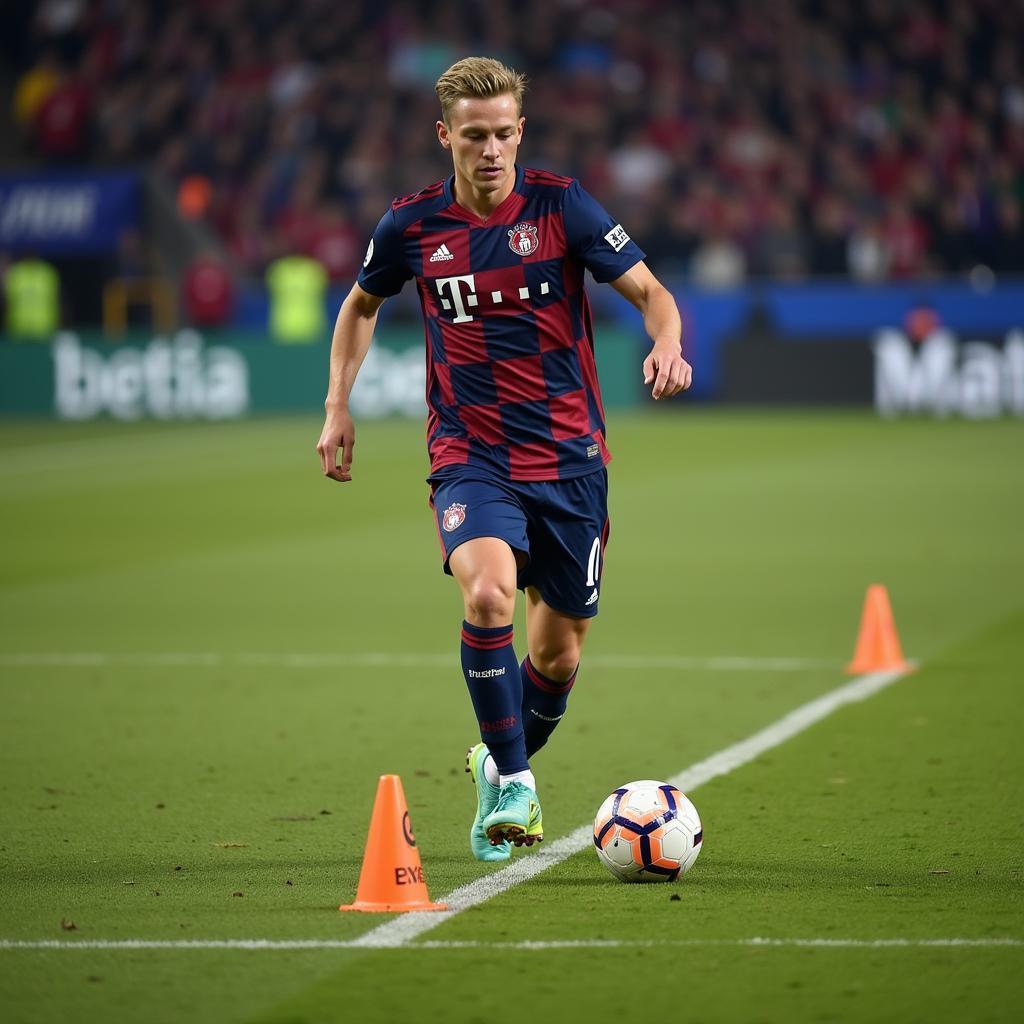 Frenkie de Jong practicing ball control drills