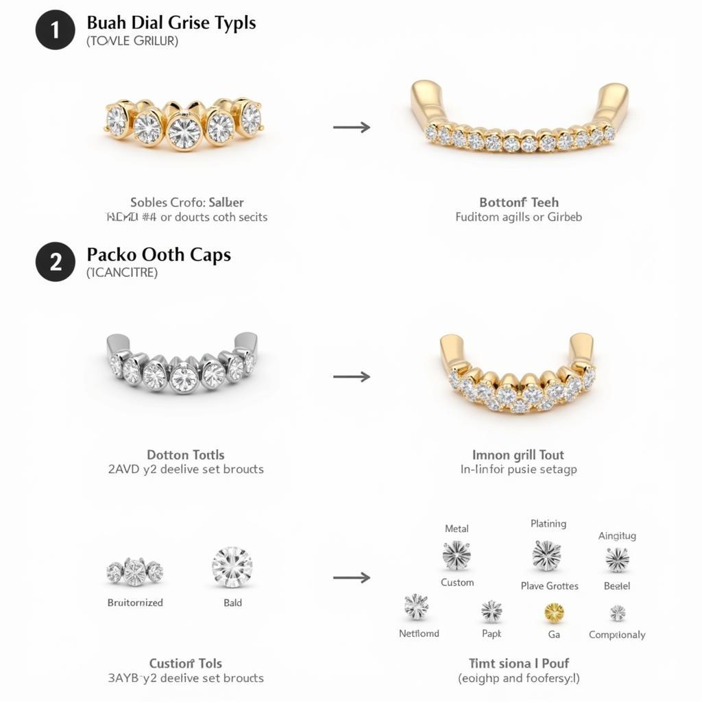 Various Diamond Grill Cap Styles