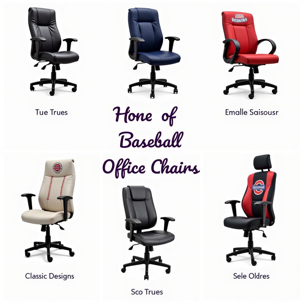 Various baseball office chair styles ranging from classic to modern designs