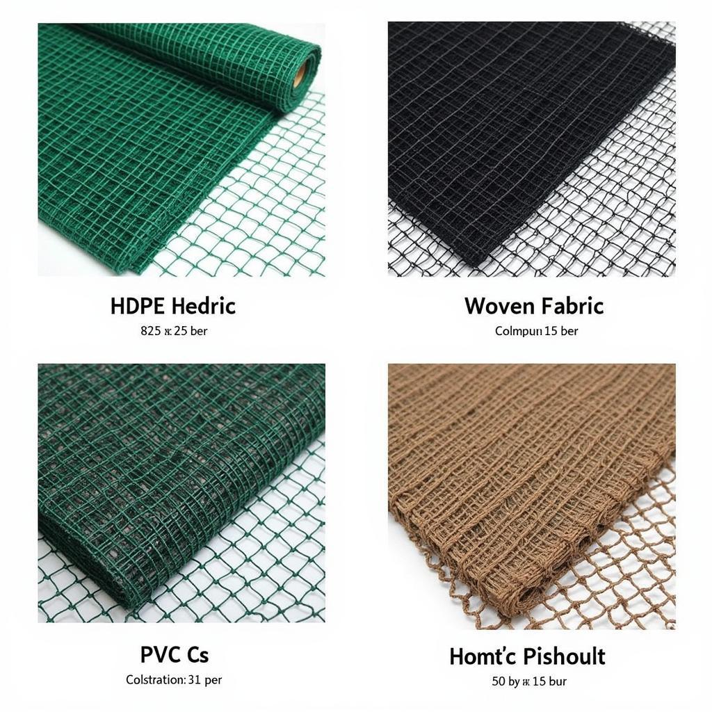 Various fence netting materials and colors for privacy