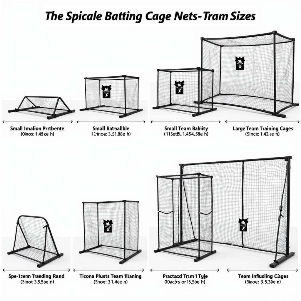 Various Portable Batting Cage Net Sizes