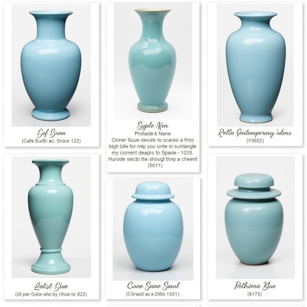 Different Styles of Light Blue Urns