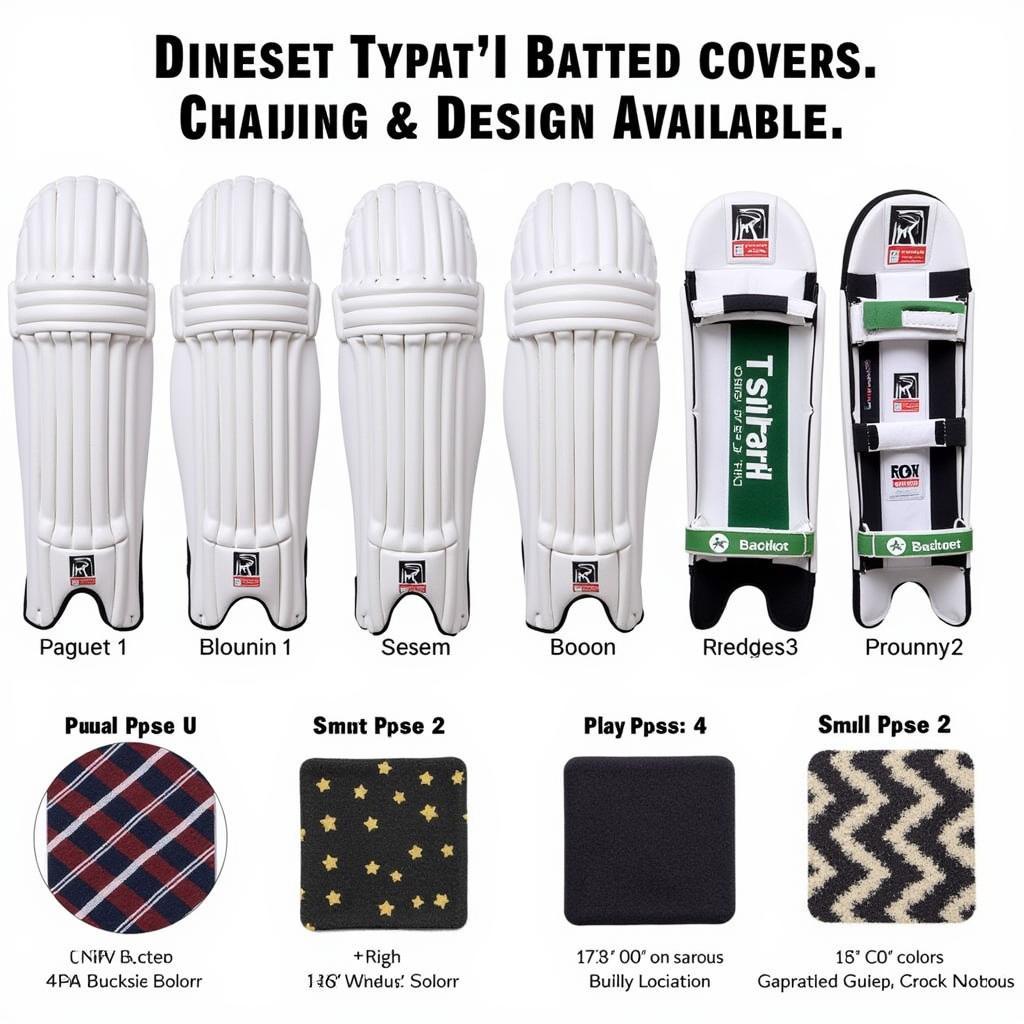 Various Batting Pad Covers Displayed