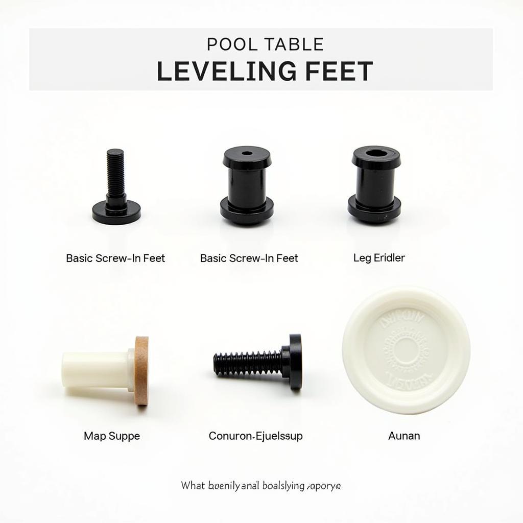 Various Pool Table Leveling Feet Types