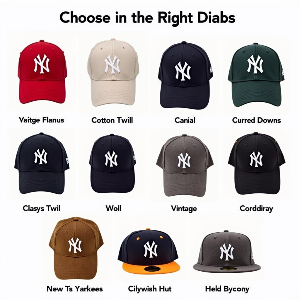 Variety of Upside Down Yankees Hats