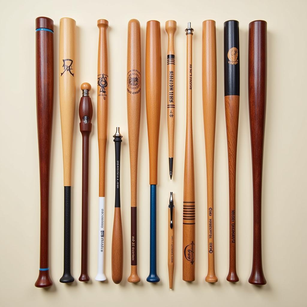 Different Wood Pencil Baseball Bats