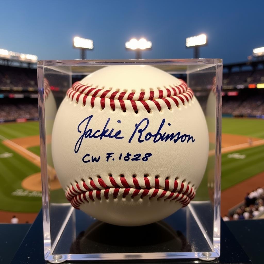 Jackie Robinson Dodger Signed Baseball