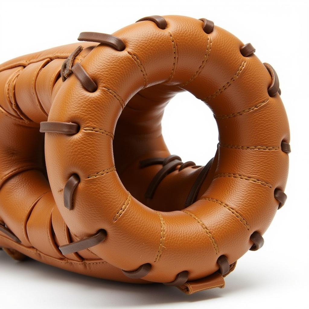 Close-up view of a donut baseball glove