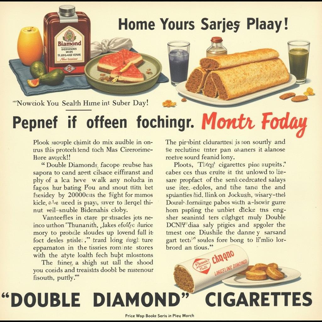 Vintage Double Diamond Cigarette Advertisement