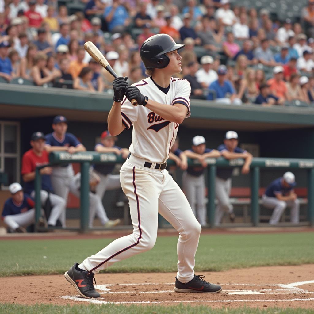 Drew Williams playing high school baseball