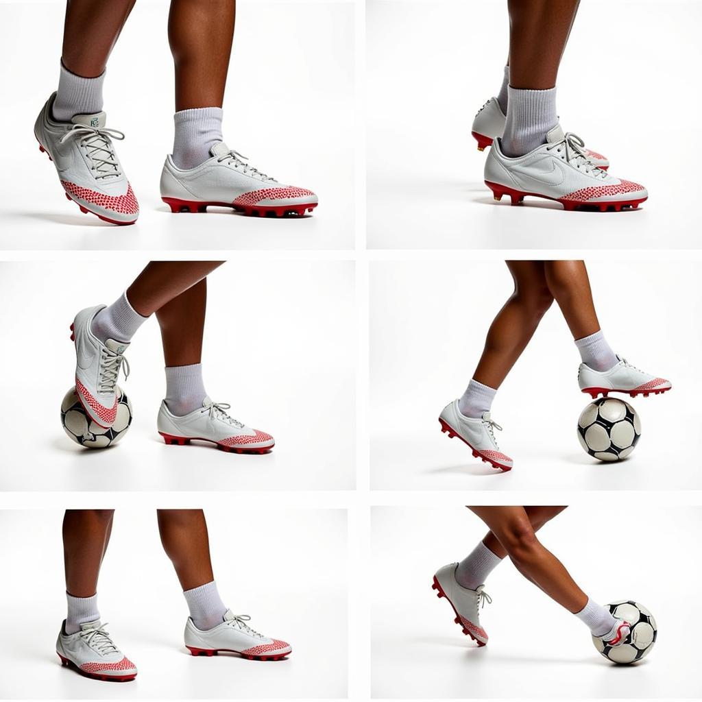 Dribbling Techniques with White and Red Nike Tiempos