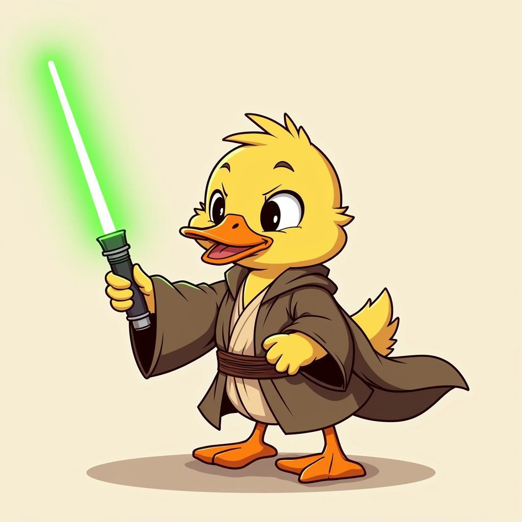 Duck Wielding a Lightsaber