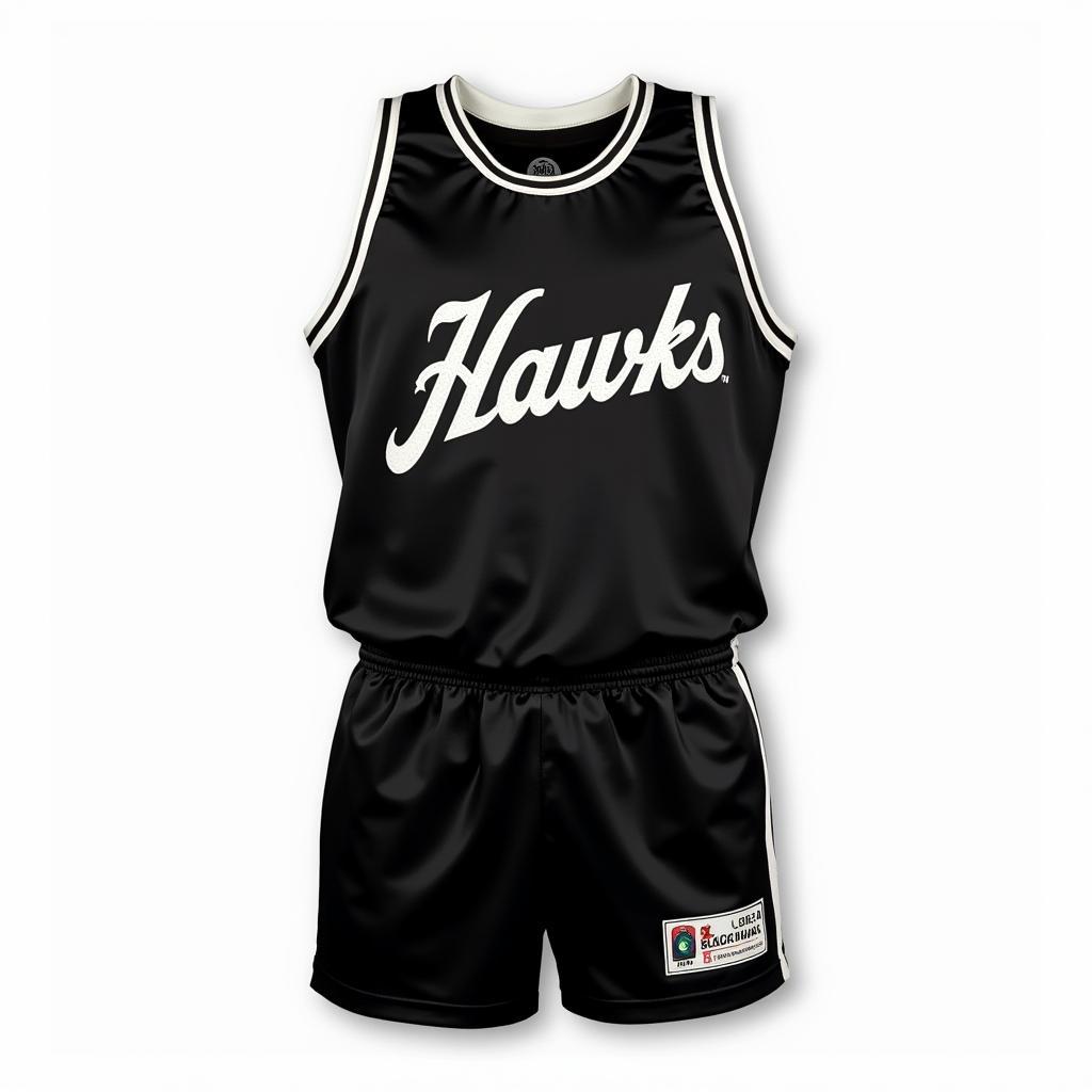 Early St. Louis Hawks Jersey - Black and White Design