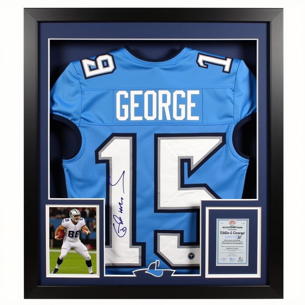 Eddie George Titans Autographed Jersey