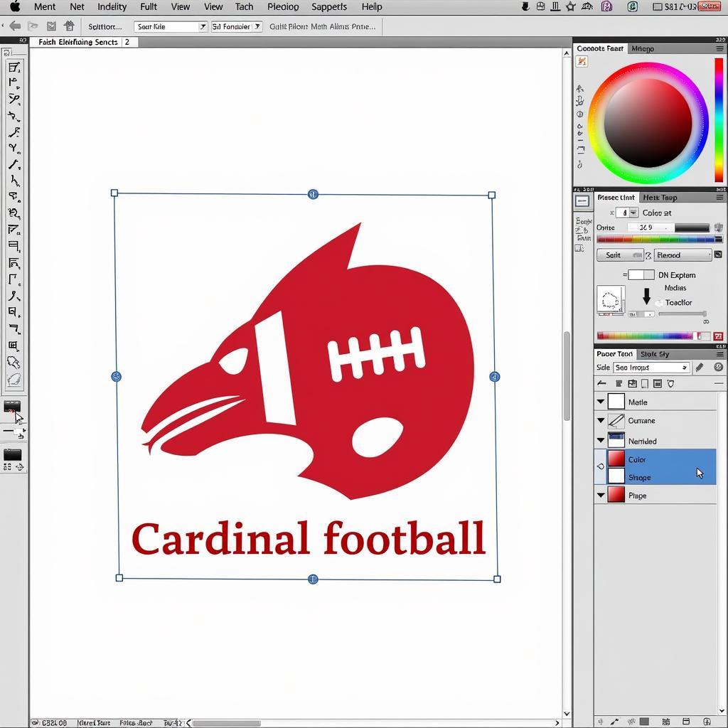 Editing a Cardinal Football SVG in Design Software