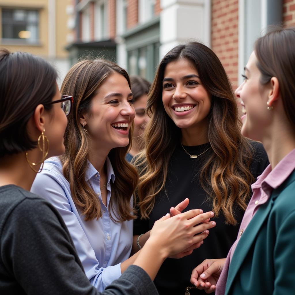 Eri and Ali meeting fans