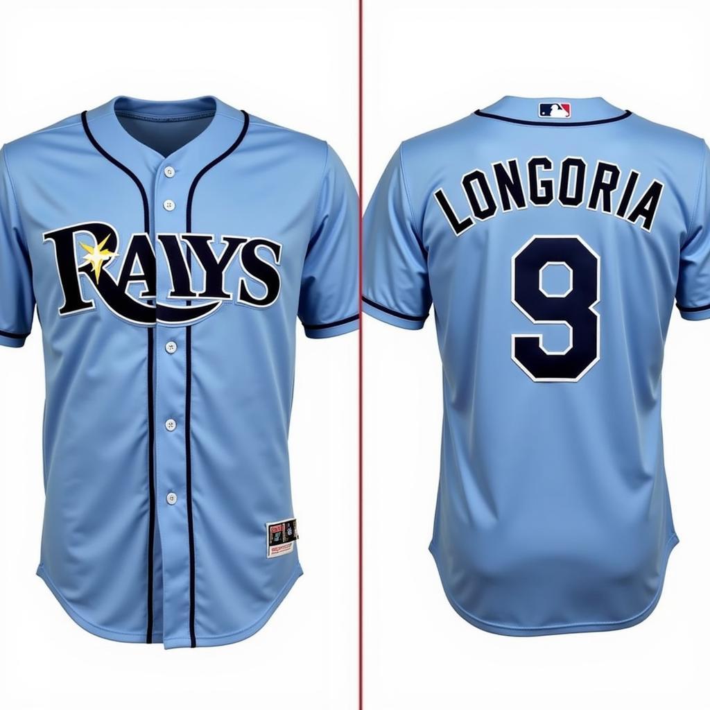 Authentic vs. Replica Evan Longoria Rays Jerseys