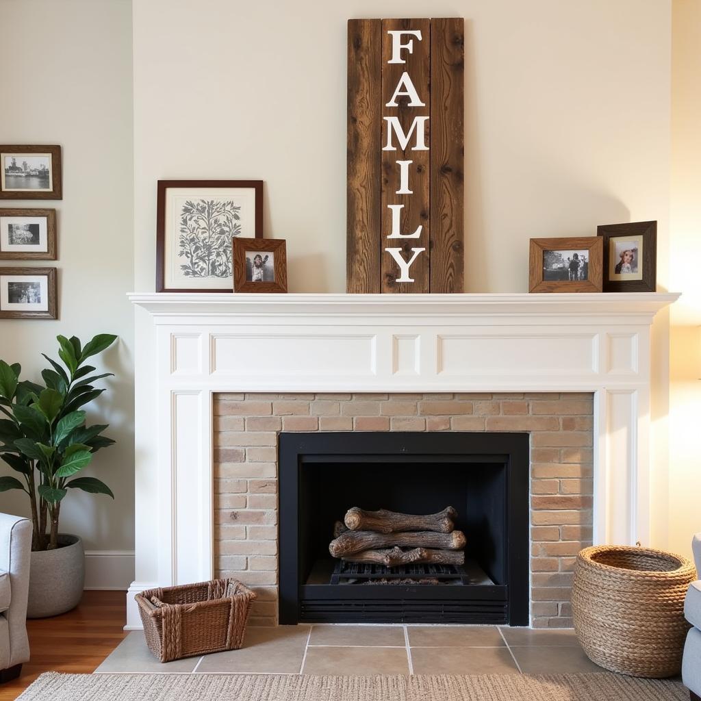 Family Sign Vertical in Living Room