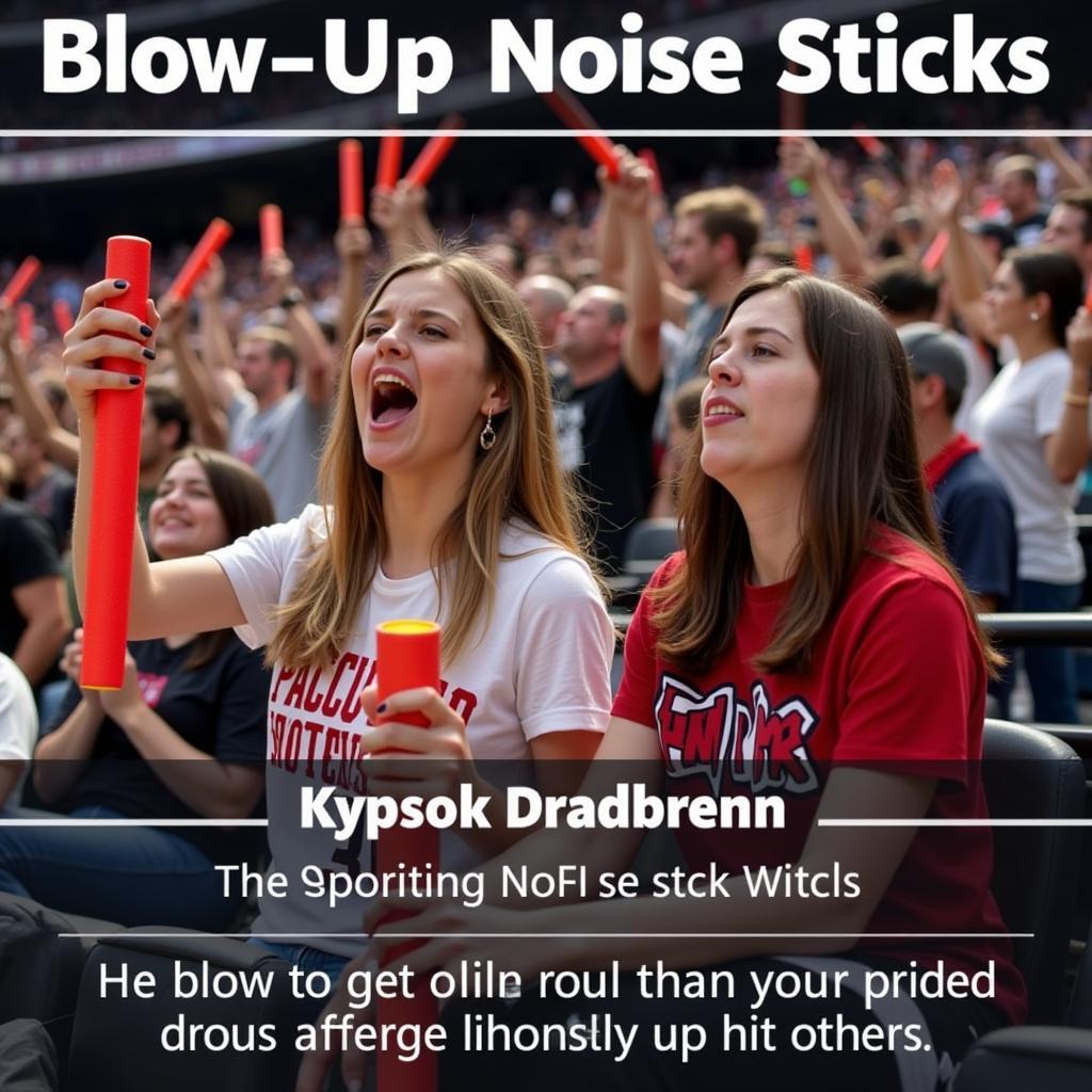 Fans using blow up noise sticks responsibly at a sporting event