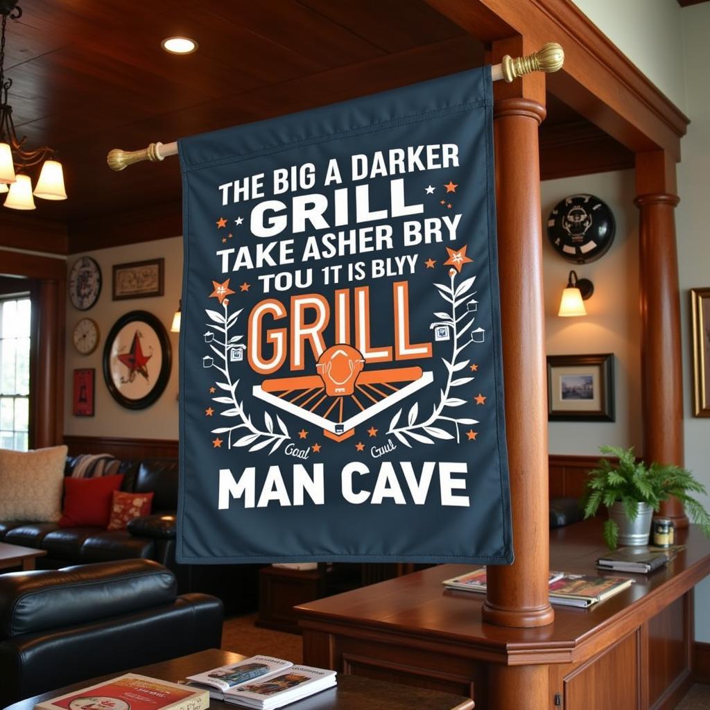 Father's Day flag in a man cave