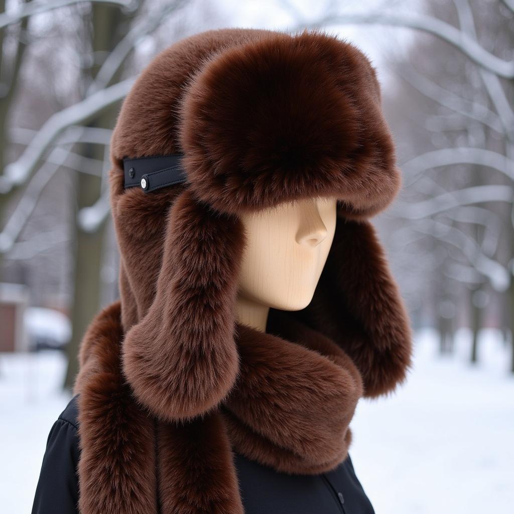 Faux Fur Hat and Scarf Set