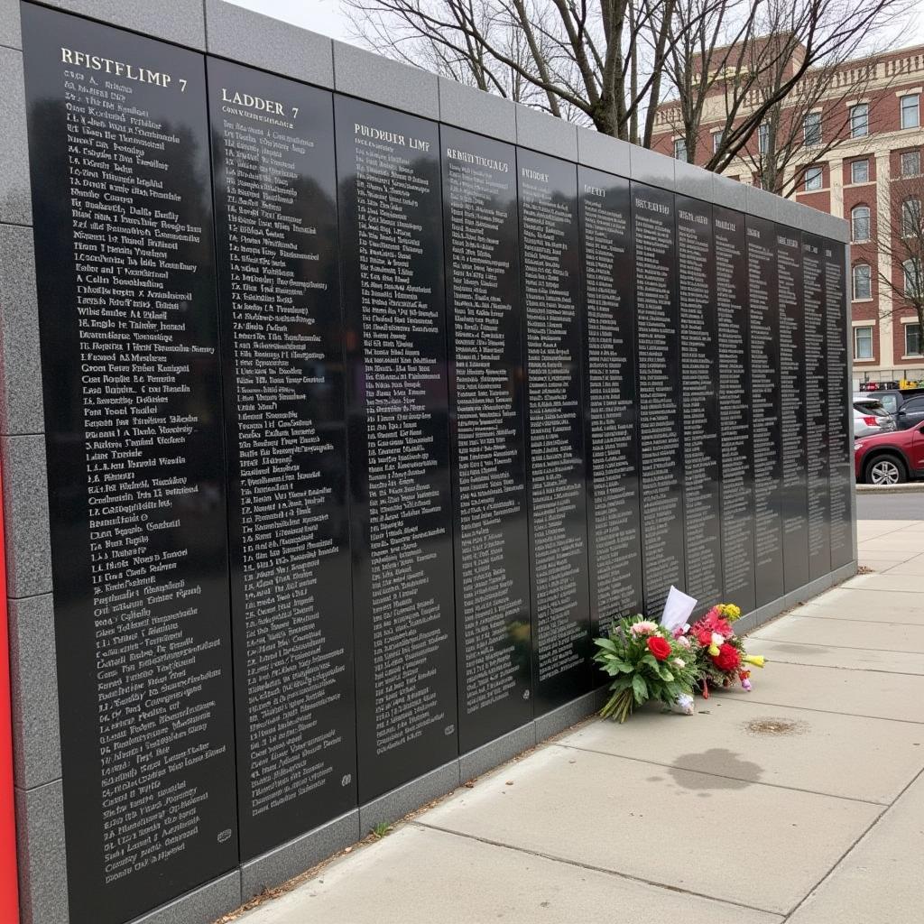 Memorial dedicated to the FDNY Ladder 7 firefighters lost on 9/11