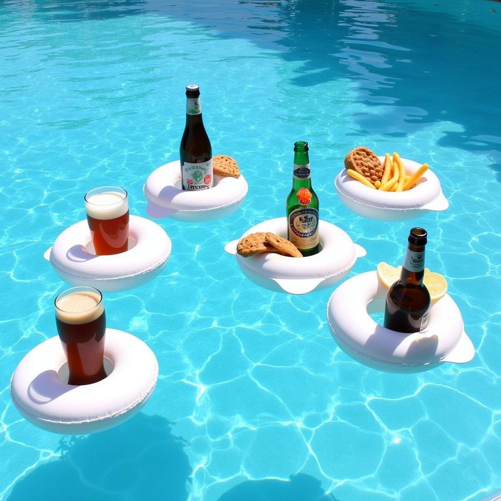 Floating Beer Holders for Multiple Drinks and Snacks