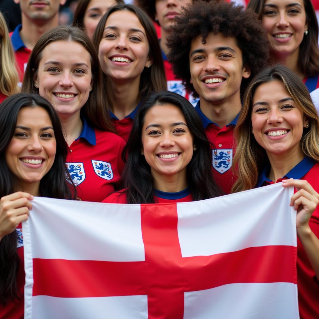 Football Fans with Three Lions Emblem