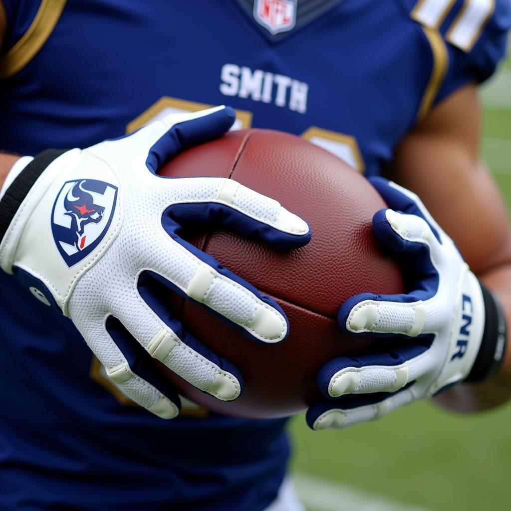 Football Player Wearing Smith Gloves