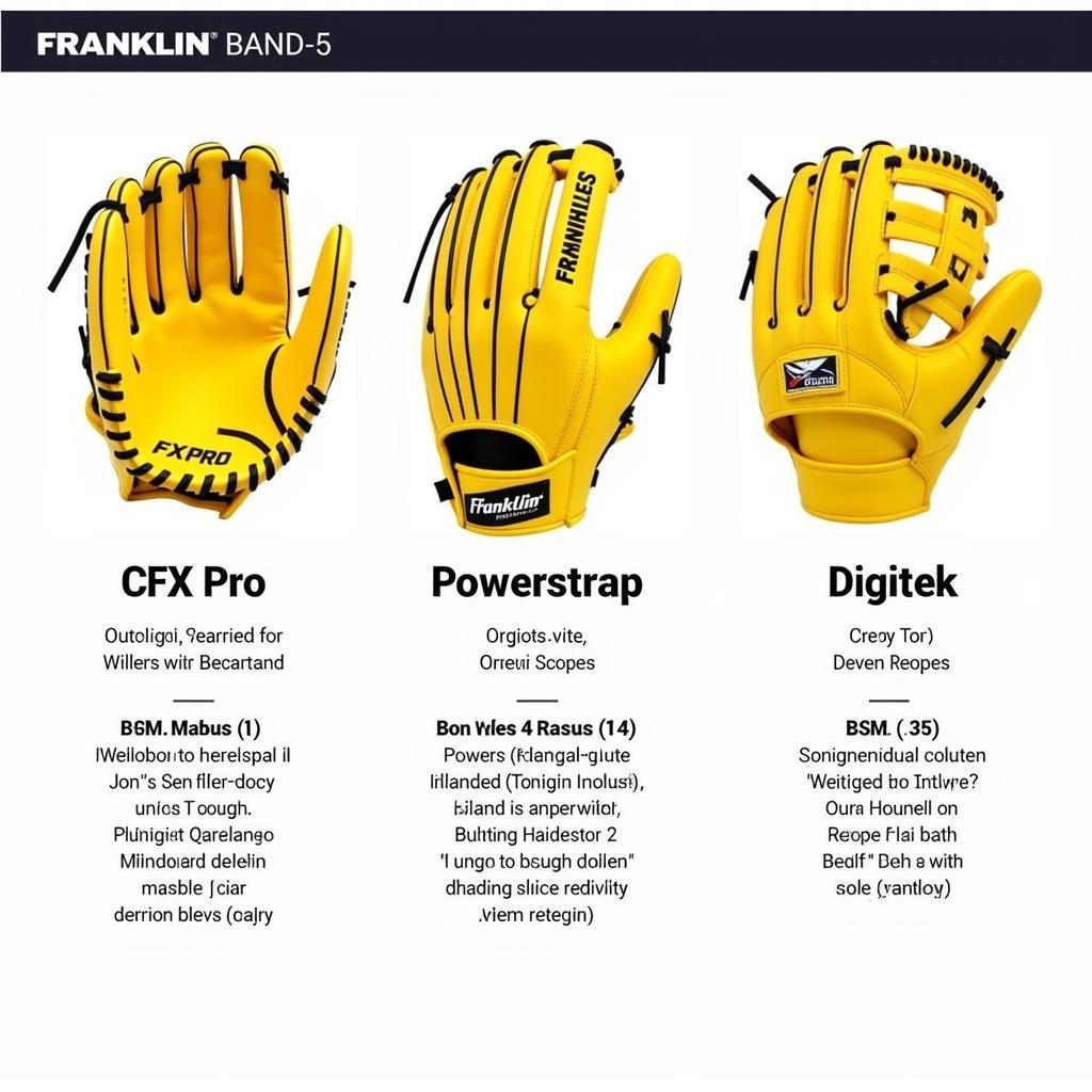 Different Types of Franklin Batting Gloves in Yellow