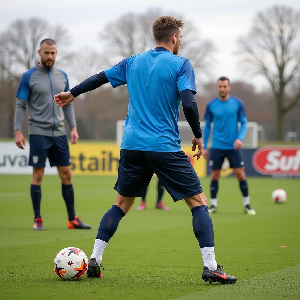 Frenkie de Jong Demonstrates Precision Passing During Training