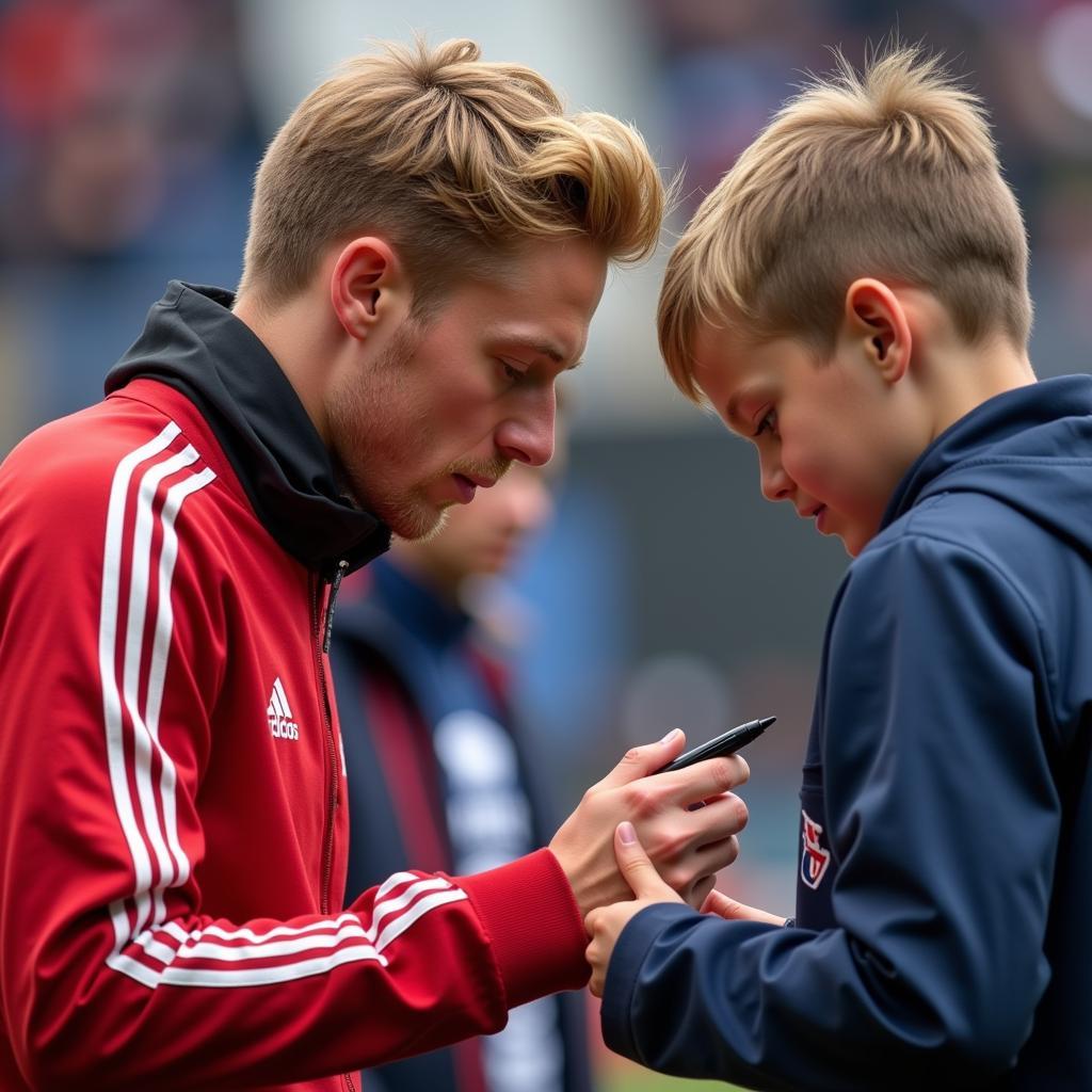 Frenkie de Jong Signing Autograph with Schneider Ball Pen