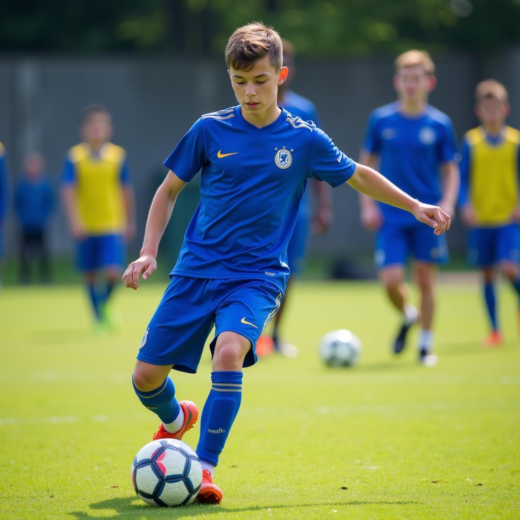 Geoff Blue training at the youth academy