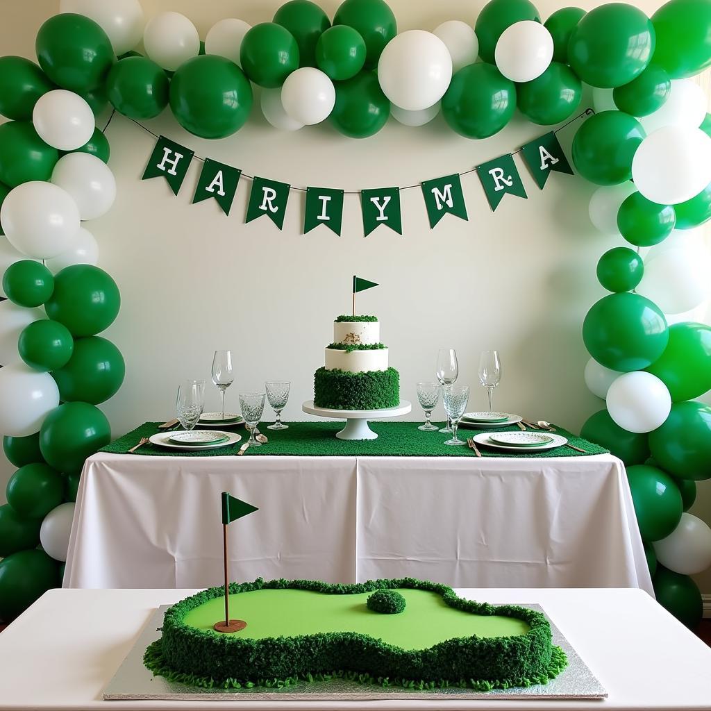 Golf themed decorations for a first birthday party